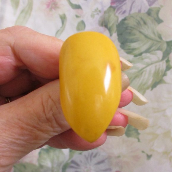 Art Deco BAKELITE Convertible Dress Clip ~ 1930s Egg Yolk Yellow Bakelite Clip - Picture 12 of 15